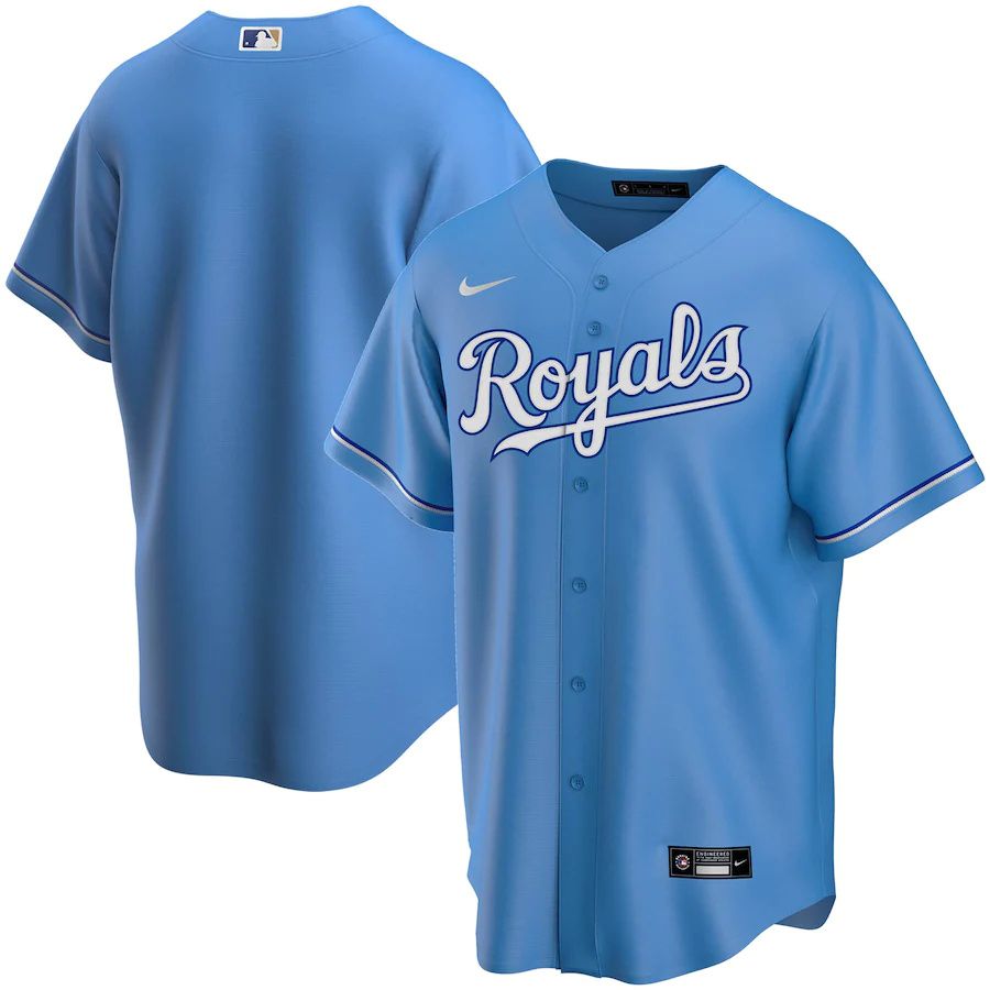 Mens Kansas City Royals Nike Light Blue Alternate Replica Team MLB Jerseys->kansas city royals->MLB Jersey